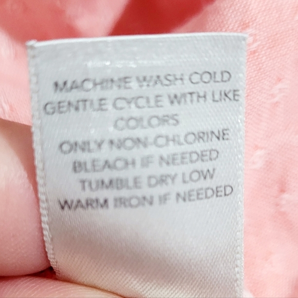 Christopher & Banks woman Petite P/XL Textured Button-Up Shirt Pink 100% Cotton - Picture 10 of 10